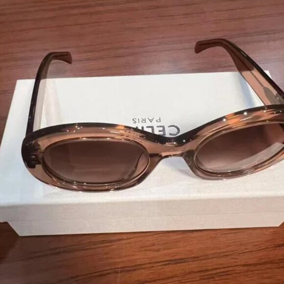 CELINE Triomphe 01 Sunglasses In Acetate BROWN CRYSTAL - Picture 1 of 4